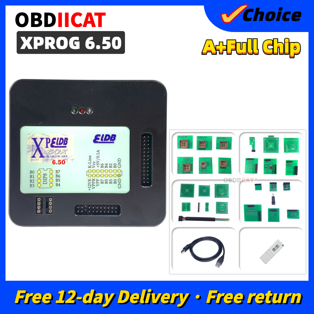 Newest  XProg-M Box V6.50 Add New Authorization XPROG M Programmer Full Adapters 6.50 XPROG V6.50 EC
