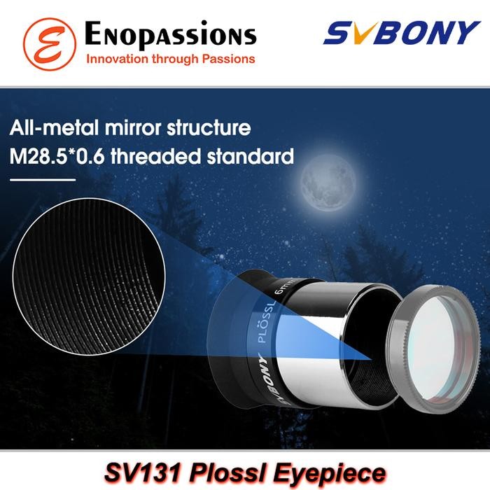 Svbony SV131 Plossl Eyepiece 6/12/17/25/32/40mm Untuk Teleskop 1.25inch