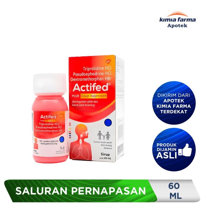 Actifed Plus Cough Suppressant Sirup 60 ml / Obat Batuk Kering & Pilek / Kimia Farma