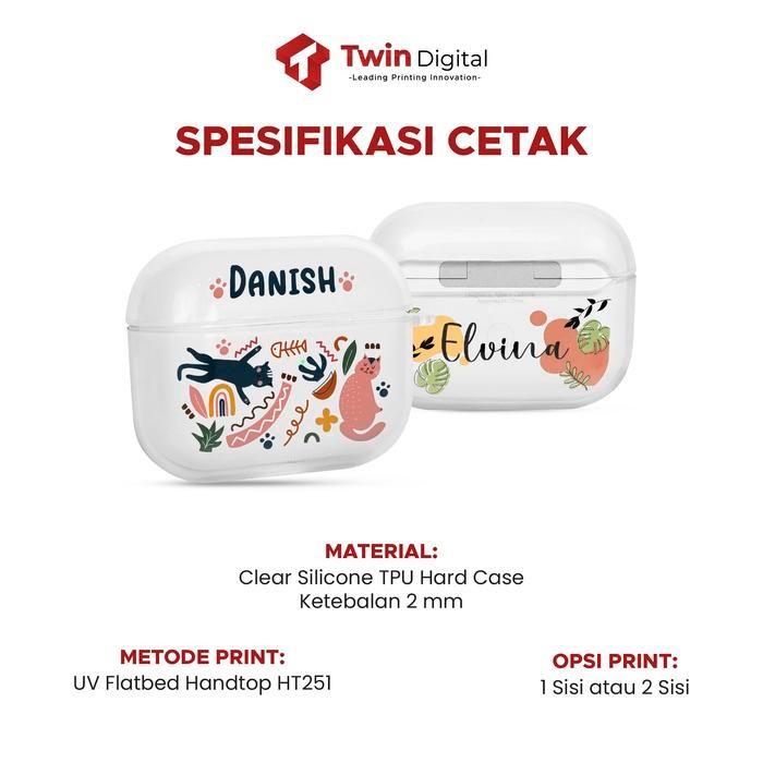 Custom Desain Case Airpods Pro Print UV - Silicone Pelindung Earphone