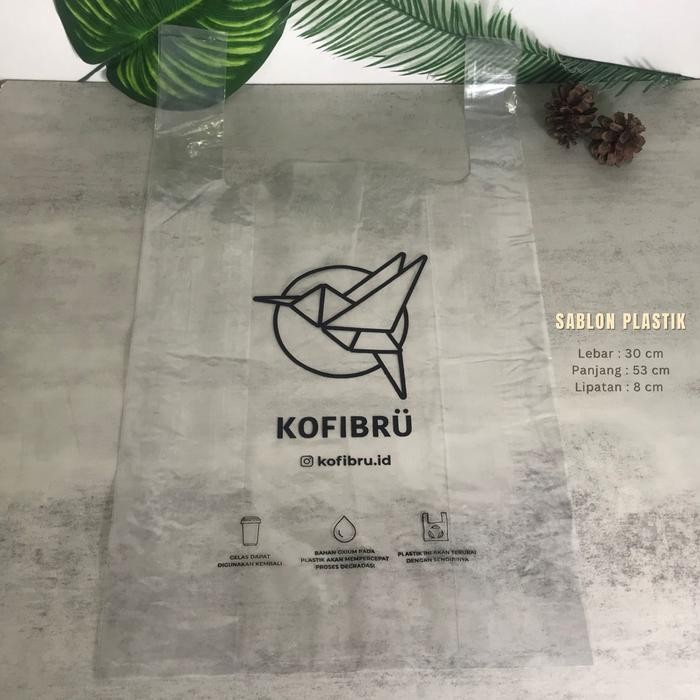 Sablon Kantong Plastik Bening PE uk 30 Murah - 1000 pcs