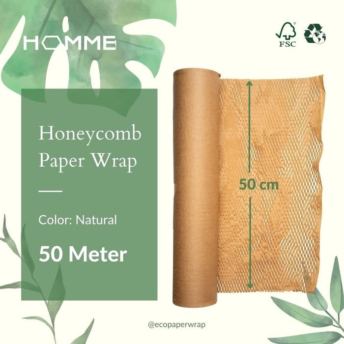 

[50 Meter] HOMME Eco Wrap Honeycomb Bubblewrap Kertas Craft Paper Roll