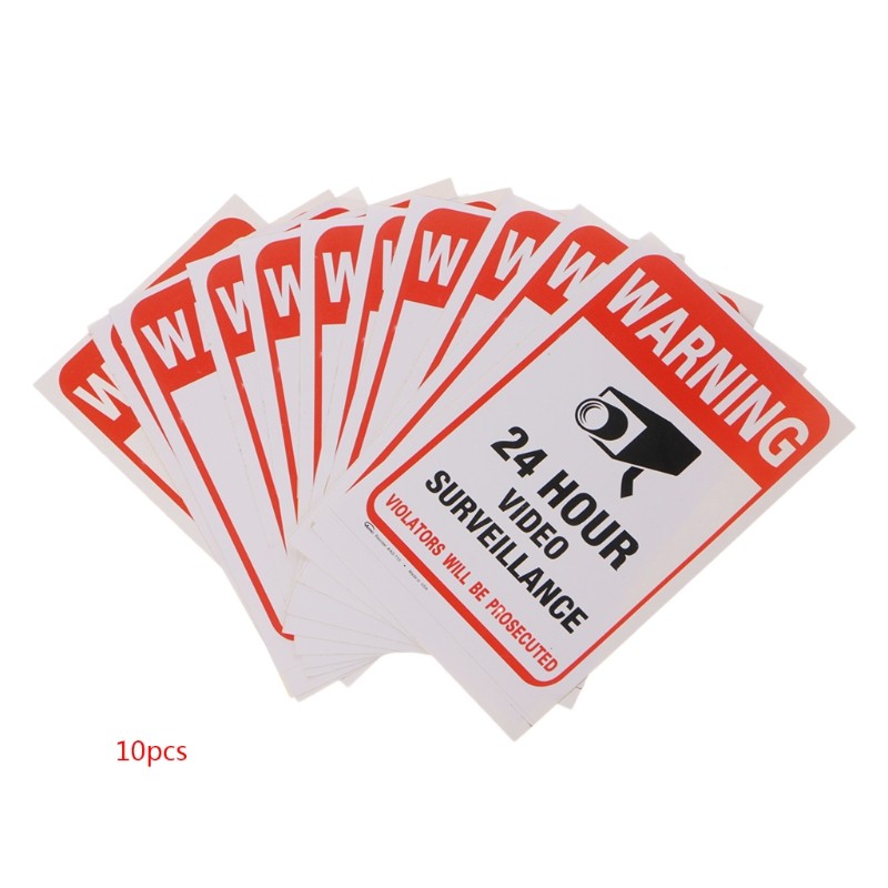 

10pcs/lot Waterproof PVC CCTV Video Surveillance Security Sticker Warning Signs L4MD