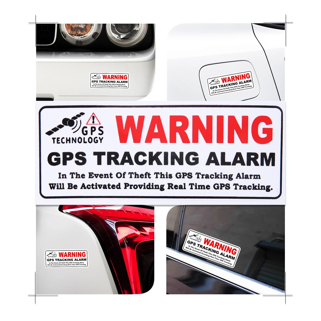 

4pcs Car Sticker "WARNING GPS TRACKING ALARM" Anti Theft Sign Reflective Decal 10CM*4CM Waterproof