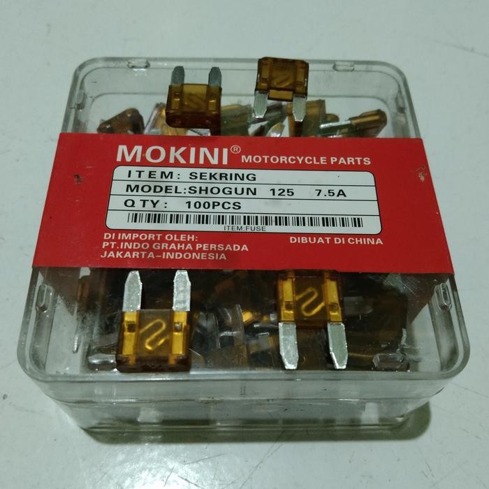 100 PCS SEKRING TANCAP KECIL,MINI 7,5 AMPERE UNTUK MOTOR / MOBIL *