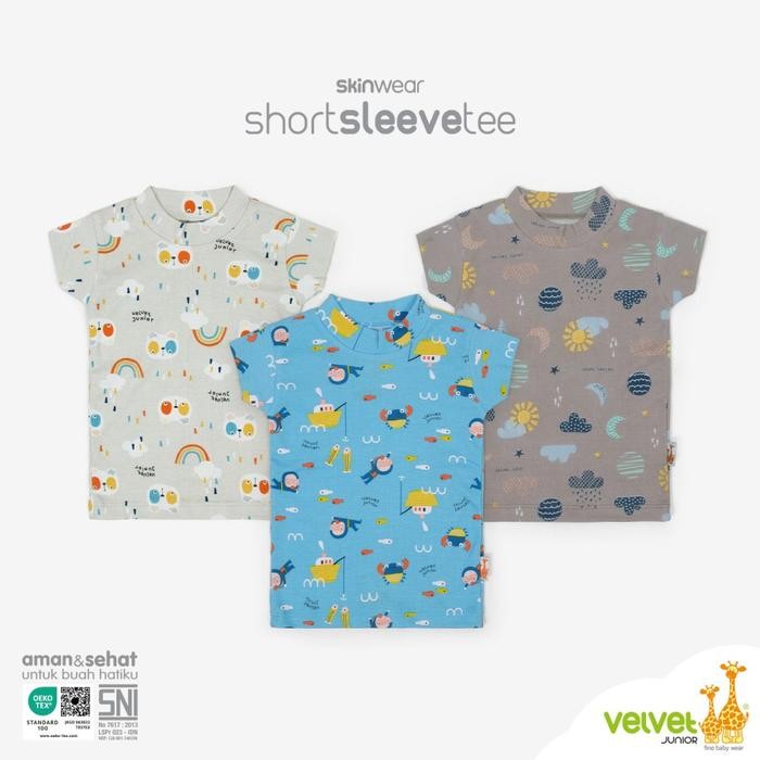 Velvet OBLONG TIPIS Tangan Pintar Pendek /Kaos Atasan Pendek Bayi Anak