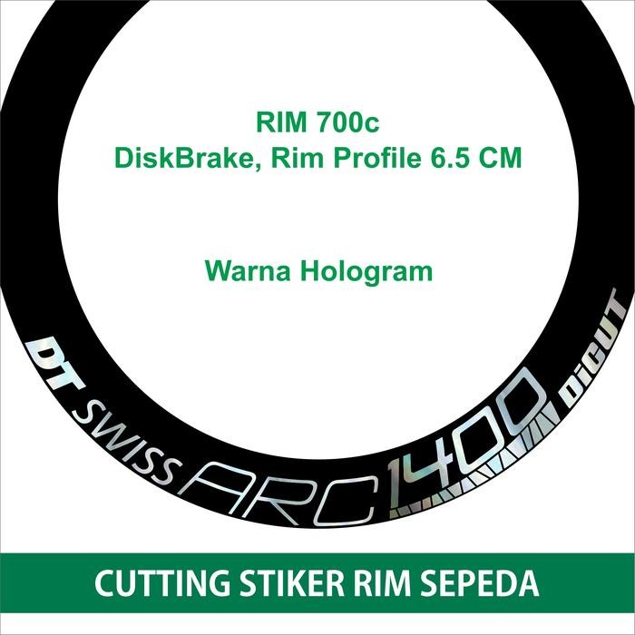 Stiker Dt Swiss Arc 1400 Dicut - Cutting Stiker Rim Sepeda