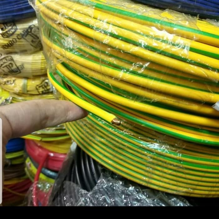 KABEL GROUNDING 4 mm Kuning Hijau NYA 4 mm kabel kawat tunggal *