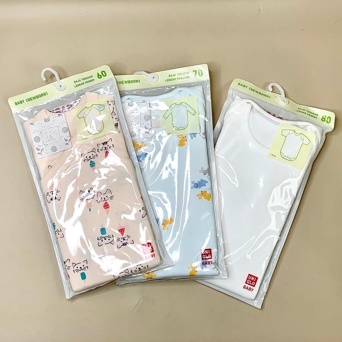 UNIQLO Baby Tshirt Newborn Baju Bayi Lengan Terusan Cotton Original