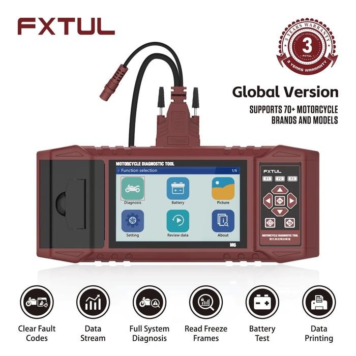 FXTUL M6 Universal Multi-Lingual Motorcycle Diagnostic Machine