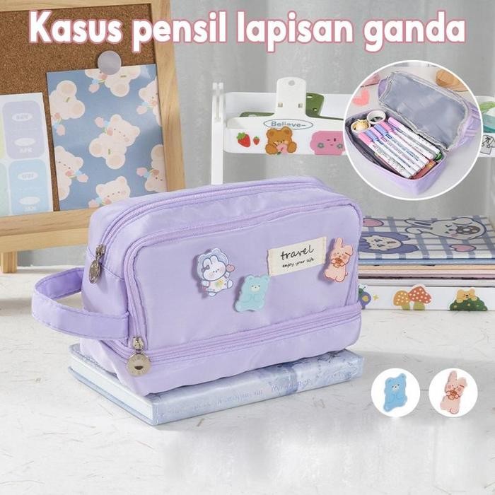 

ASLI Large Capacity Jumbo Pencil Case - Kotak Pensil Besar dengan Kapasitas Luas untuk Gadis Kantor