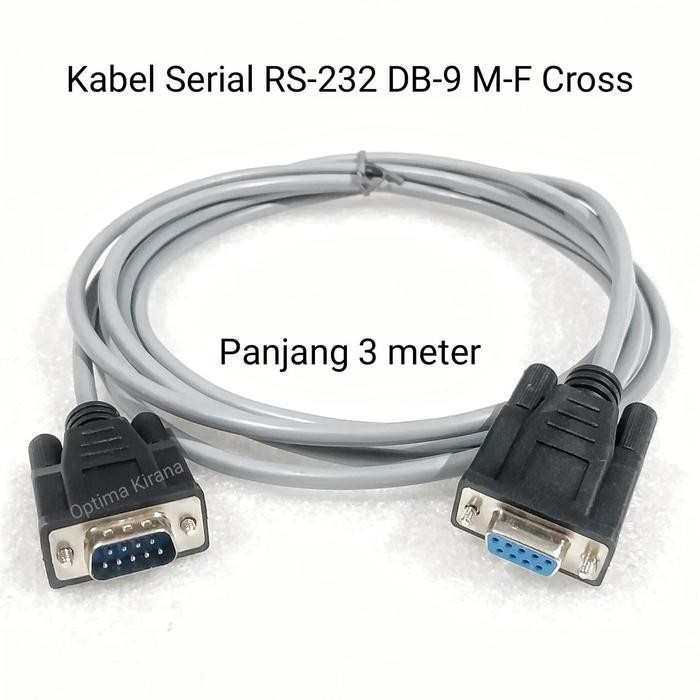 KABEL SERIAL DB-9 RS-232 M-F MALE FEMALE 3 METER CROSS NULL MODEM