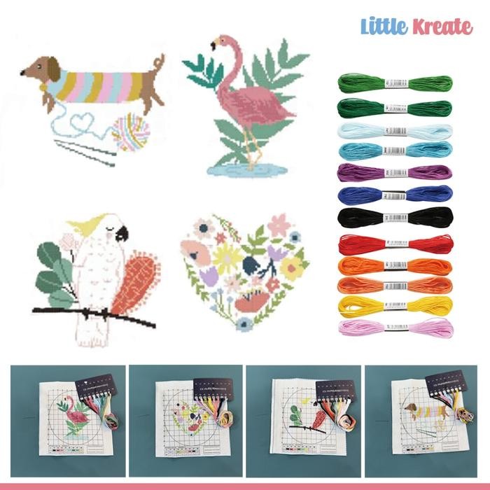 

CS#01 Paket DIY Craft Sulam Kristik / Cross Stitch Embroidery Kit