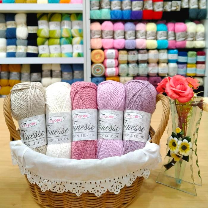 

Benang Rajut Import Finesse Cotton Silk DK 50gr