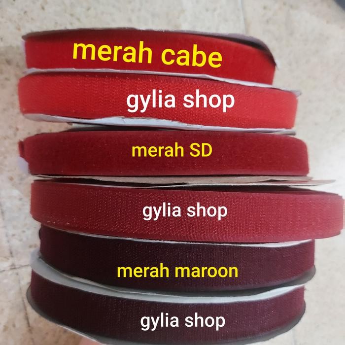 

Perekat Merah 1" / 2,5 cm per roll / Perekat Jahit / Velcro Kain