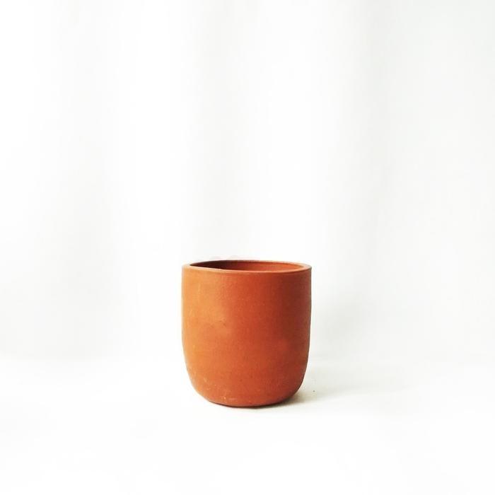 Pot gerabah terakota kecil polos