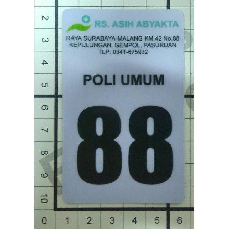 

Kartu Nomor Antrian 01-99 Untuk Display Antrian