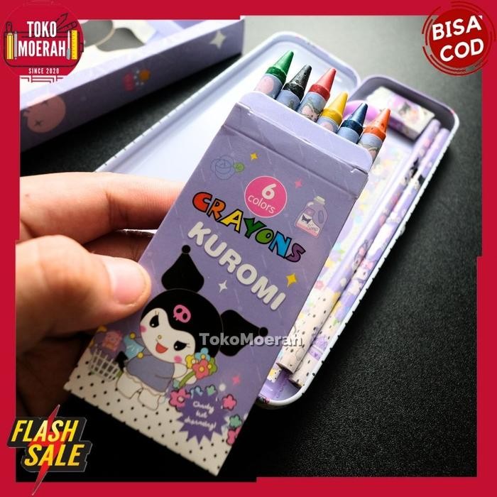 

Paket Alat Tulis Sanrio Complete Set Kotak Sil Sil Krayon Sanrio