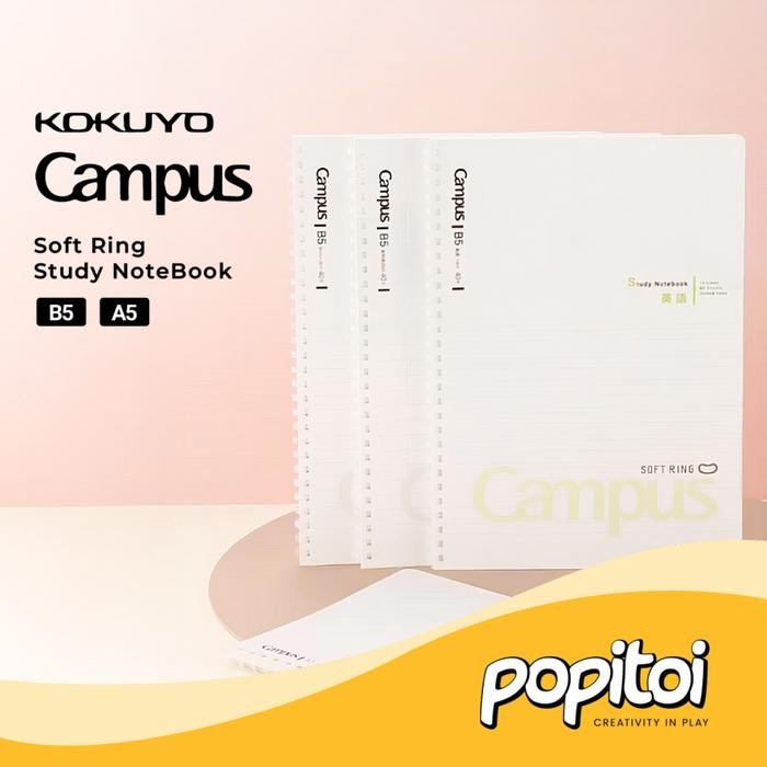 

Kokuyo Campus Soft Ring Study Notebook White PP Cover B5 Spiral Buku Tulis Catatan