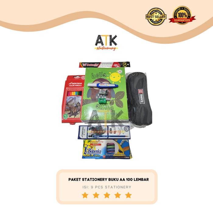 

Paket Alat Tulis Stationery Set Buku Aa 100 Lembar , Back To School