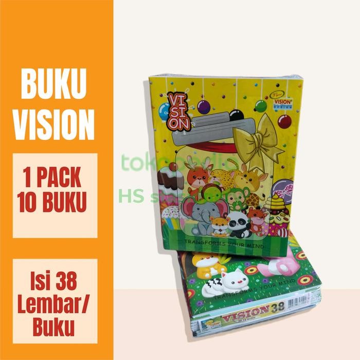 

Buku Tulis VISION isi 38 Lembar per Buku/ 1pack Isi 10 Buku