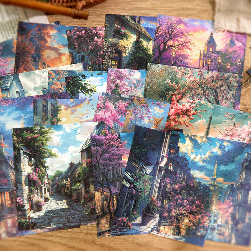 

40 pcs Beautiful landscape pictures Material paper Diy Decor paper for Scrapbook hand made junk