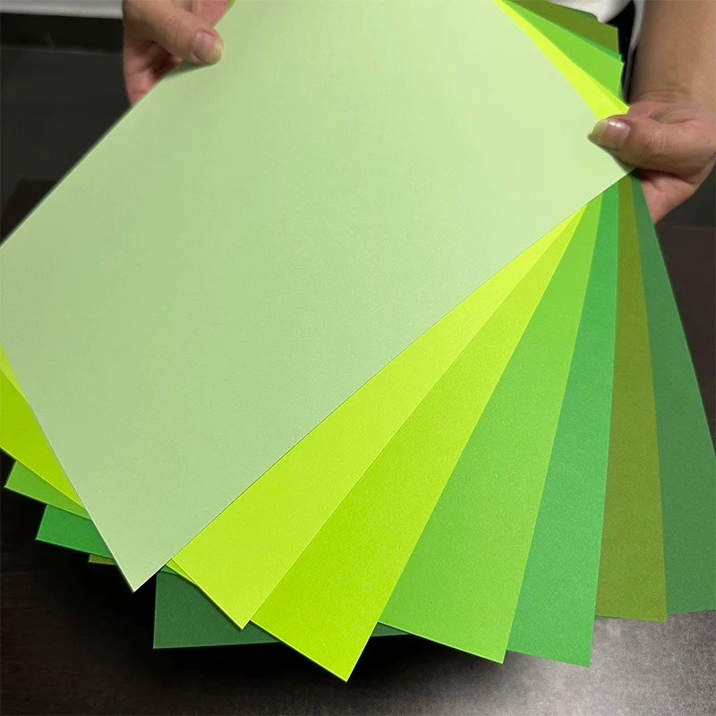 

28 Sheets A4 Green Series Card Stock Thick Paper 8.5" X 11"180GSM Cover Card Stock For Crafts And