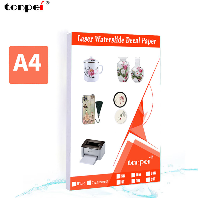 

10 Sheets A4 Laser Waterslide Decal Transfer Paper White Transparent For DIY Mugs Procelain Phone
