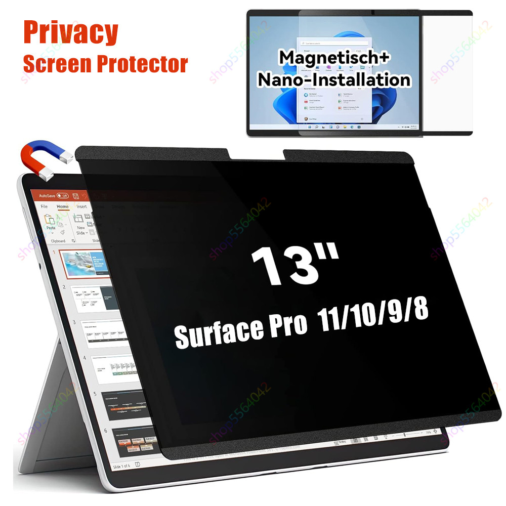 

Magnetic Privacy Screen Protector for Microsoft Surface Pro 11/10/9/8 13Inch Anti Glare Filter Anti