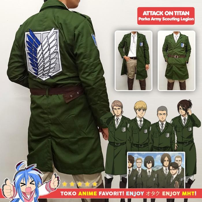 Jaket Parka Military Scouting Shingeki No Kyojin Attack On Titan Aot