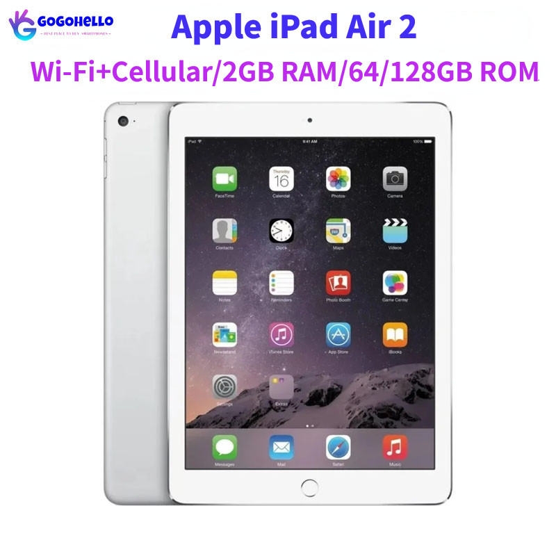 Apple iPad Air 2 Wi-Fi + Cellular iPad Air 2nd Gen 3G/LTE 64/128GB ROM 2GB RAM 9.7'' iOS IPS LCD Unl