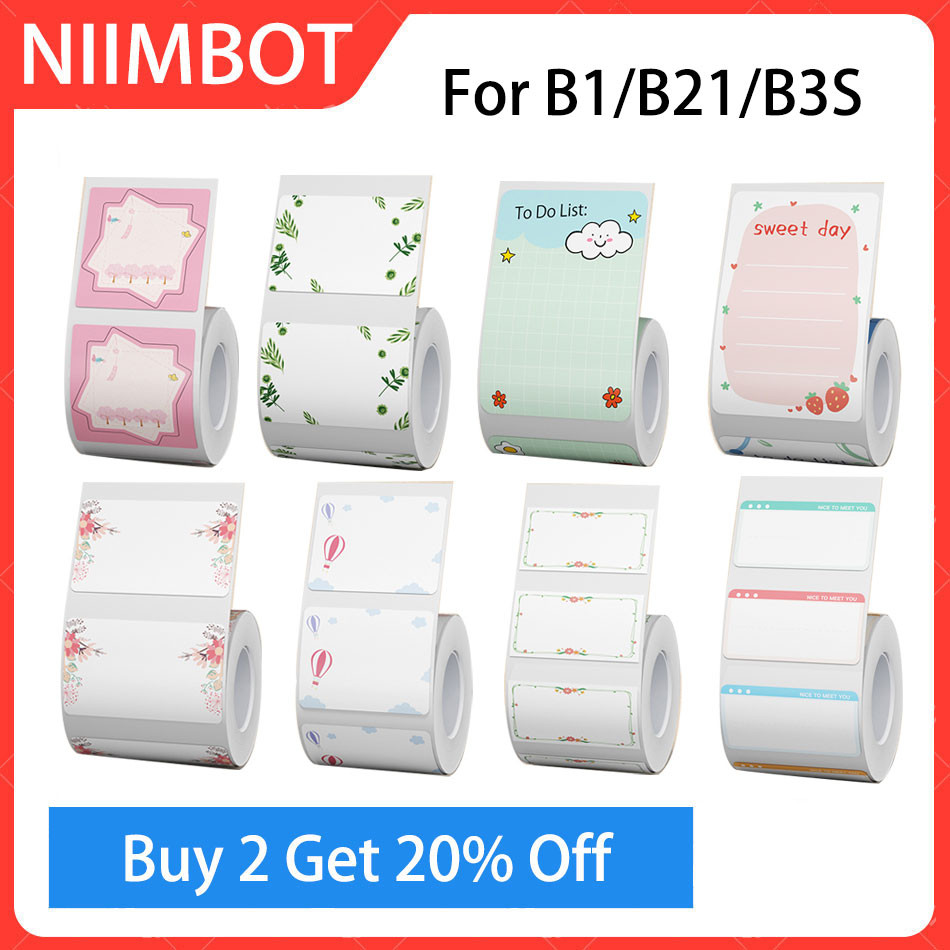 

Niimbot B21/B3S/B1 labels stick color Tape Price labels printing paper thermal label paper Self