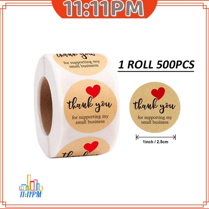 

Stiker 500 Pcs Label Terima Kasih Sticker Thank You Tempel Untuk Jualan 1 Roll