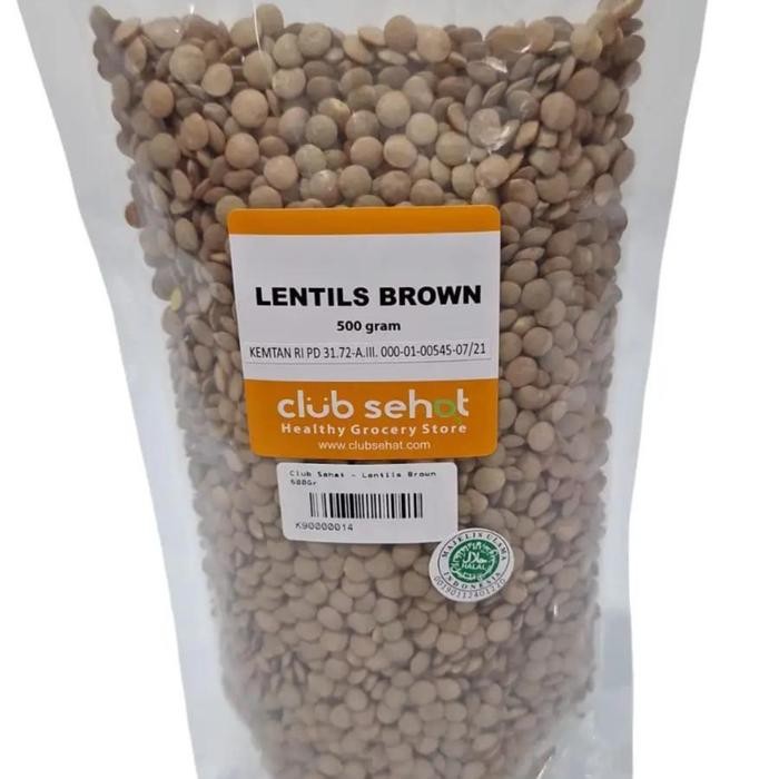 

Club Sehat Lentils Brown 500Gr Kacang Lentils Food Masakan
