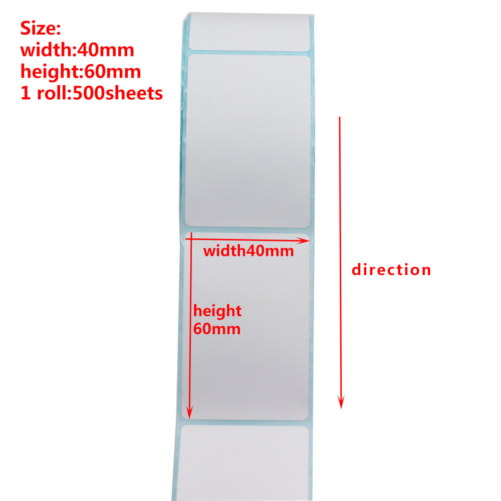 

40x60mm 500Pcs/Roll Adhesive Thermal Label Sticker Supermarket Convenient Price Blank Label Direct