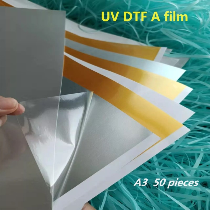 

A3 Size 50 pieces UV DTF A Film Sheets And B film 30cm x 50m Roll