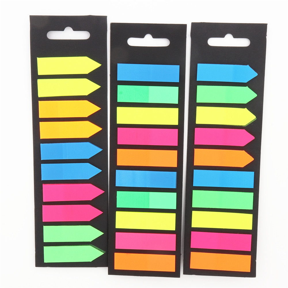 

200 sheets Fluorescence colour Memo Pad Self Adhesive Sticky Notes Bookmark Marker Memo Sticker