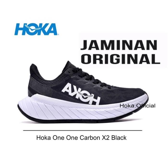 Sepatu Running Hoka Carbon X2 Black Hitam Original