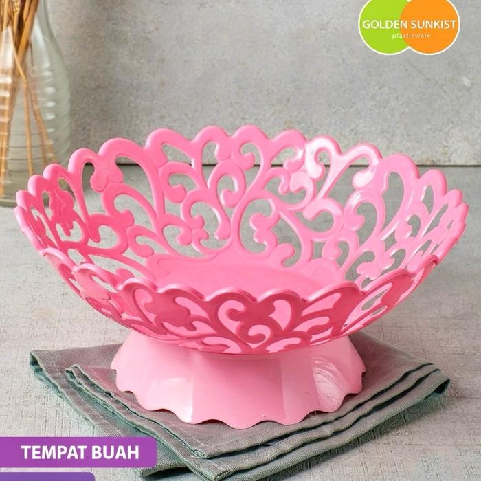 Piring tempat saji buah plastik bulat dengan kaki plastik TB120