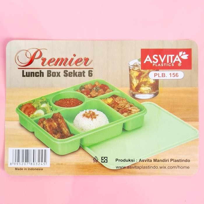 asvita Lunch box kotak makan premier sekat 6