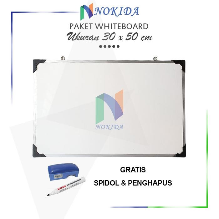 

TERLARIS Nokida Papan Tulis Whiteboard [30 x 50 cm] / White Board Belajar Sekolah Anak / Paket
