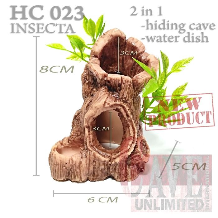 Hc023 Hiding Cave 2In1 Pohon Kayu Mini Rumah Tempat Sembunyi Tarantula P Metallica Pulchripes