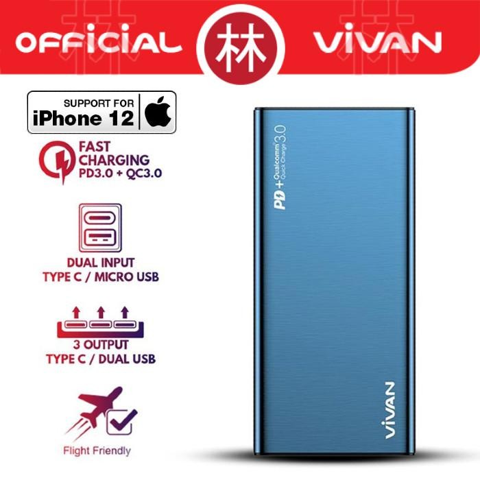 Vivan Vpb-F10S 10000Mah Two Way 18W Quick Charge Powerbank