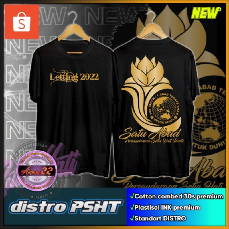 Ori KAOS PSHT LETTING 2022 TERATE EMAS (KODE C1) PANJANG
