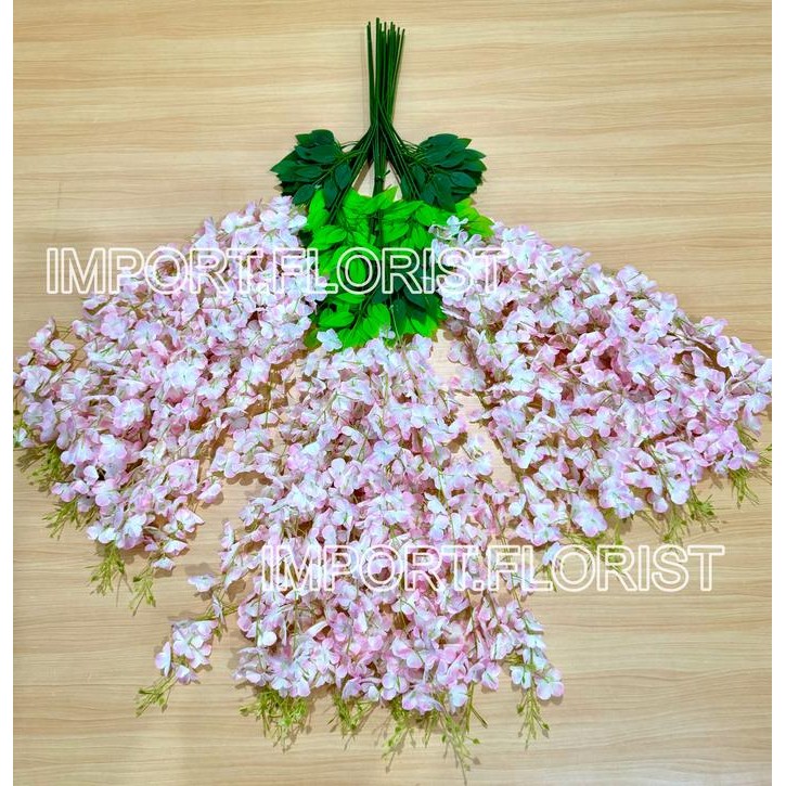 Wisteria JUMBO (1 LUSIN) / Bunga Juntai Gantung PUTIH / PINK / UNGU / MERAH / BIRU / HIJAU