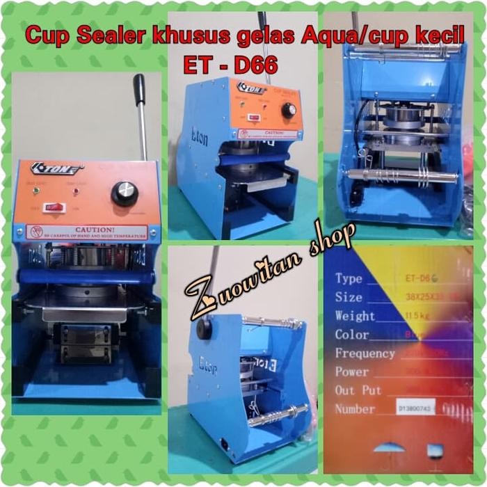 Cup sealer khusus Aqua cup/Mesin cup sealing khusus gelas kecil ET-D66 Kode 1160
