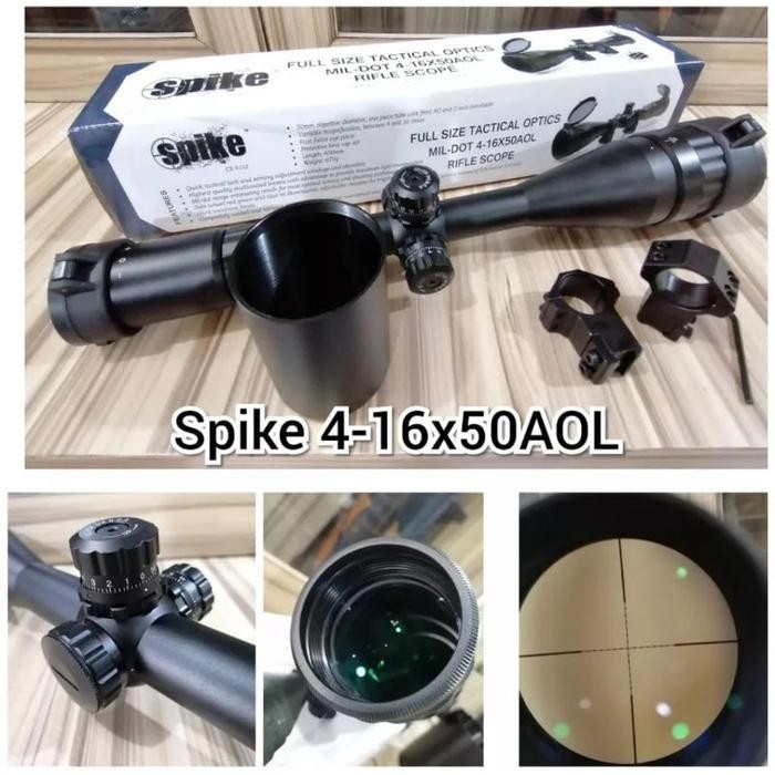 teropong jarak jauh teleskop SPIKE 4-16x50 AOL tahan getar anti air