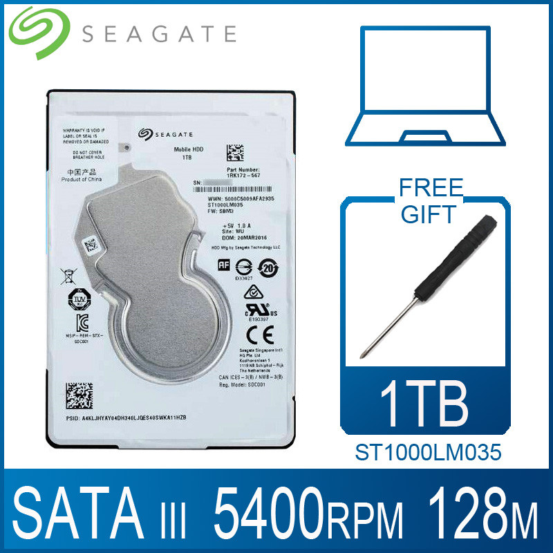 Seagate 1TB Laptop Hard Drive Disk Disc 5400 RPM 128M 2.5" Internal HDD HD Harddisk SATA III 6Gb/s