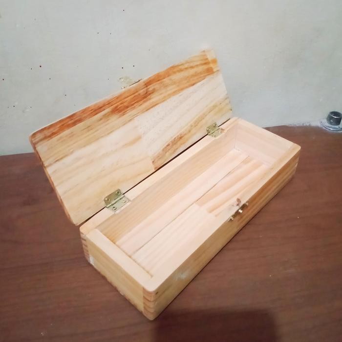 

Kotak Pensil Eksklusif / Wooden Box Dari Kayu Model Engsel
