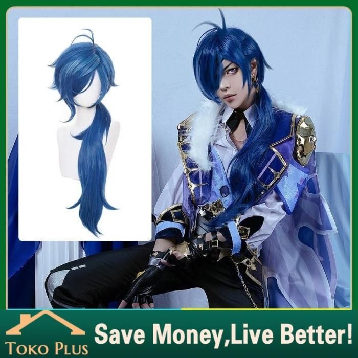 Genshin Impact Cosplay Kaeya Wig biru Mlange Kaeya Wig
